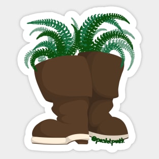 Sword Fern Rain Boots Sticker